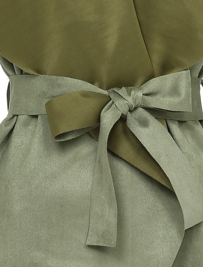 Veste en suédine sans manches - Kaki - 3