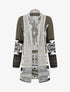 Gilet long à motif aztèque - Kaki - 4