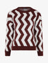 Pull à motif zig zag - Bordeaux/blanc - 1