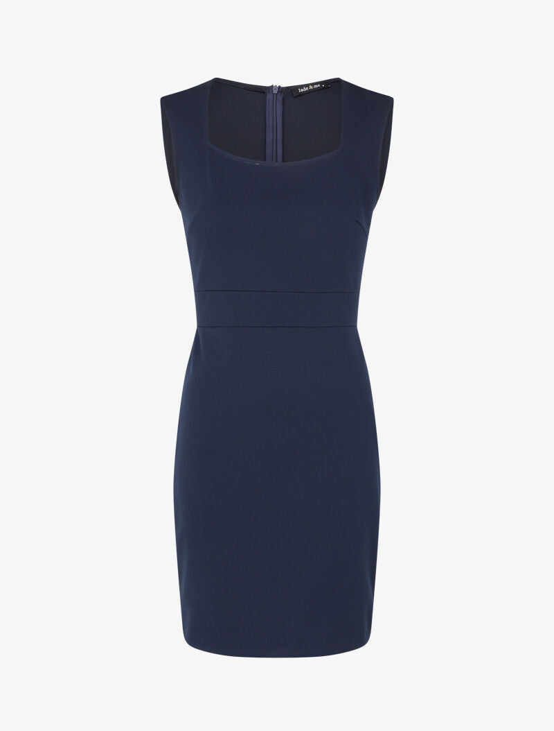 Robe droite sans manches à col carré - Bleu marine - 4
