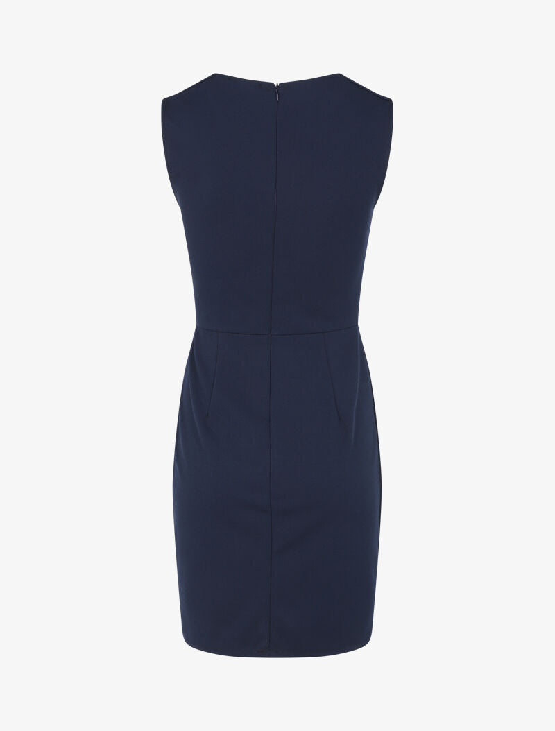 Robe droite sans manches à col carré - Bleu marine - 2