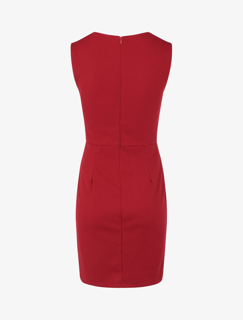 Robe droite sans manches à col carré - Bordeaux - 2