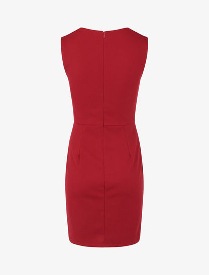 Robe droite sans manches à col carré - Bordeaux - 2