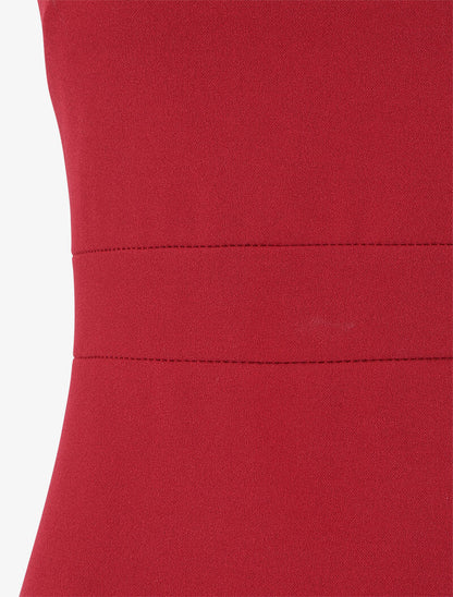 Robe droite sans manches à col carré - Bordeaux - 3