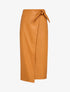 Jupe longue portefeuille en simili - Camel - 1