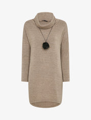 Robe pull à col roulé lâche - Taupe - 4