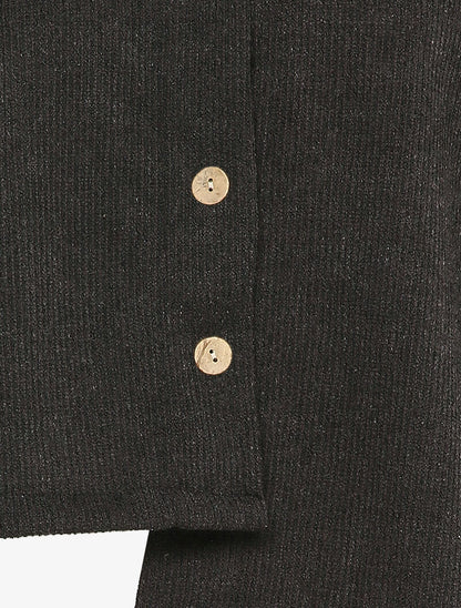 Cardigan à bords asymétriques - Noir - 3
