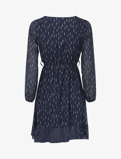 Robe patineuse volantée à motifs irisés - Marine - 2