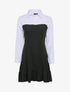 Robe volantée à empiècement chemise - Noir - 1