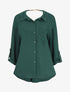 Chemise oversize avec chaîne à maillons dorés au dos - Vert - 4