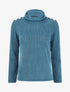 Pull texturé à col montant - Bleu - 1