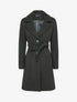 Manteau mi-long ceinturé - Noir - 1