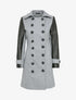 Manteau à empiècement en simili matelassé - Gris clair - 4