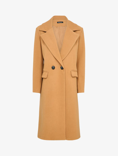 Manteau long classique oversize - Camel - 4