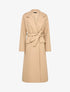 Manteau long uni avec ceinture - Beige - 1