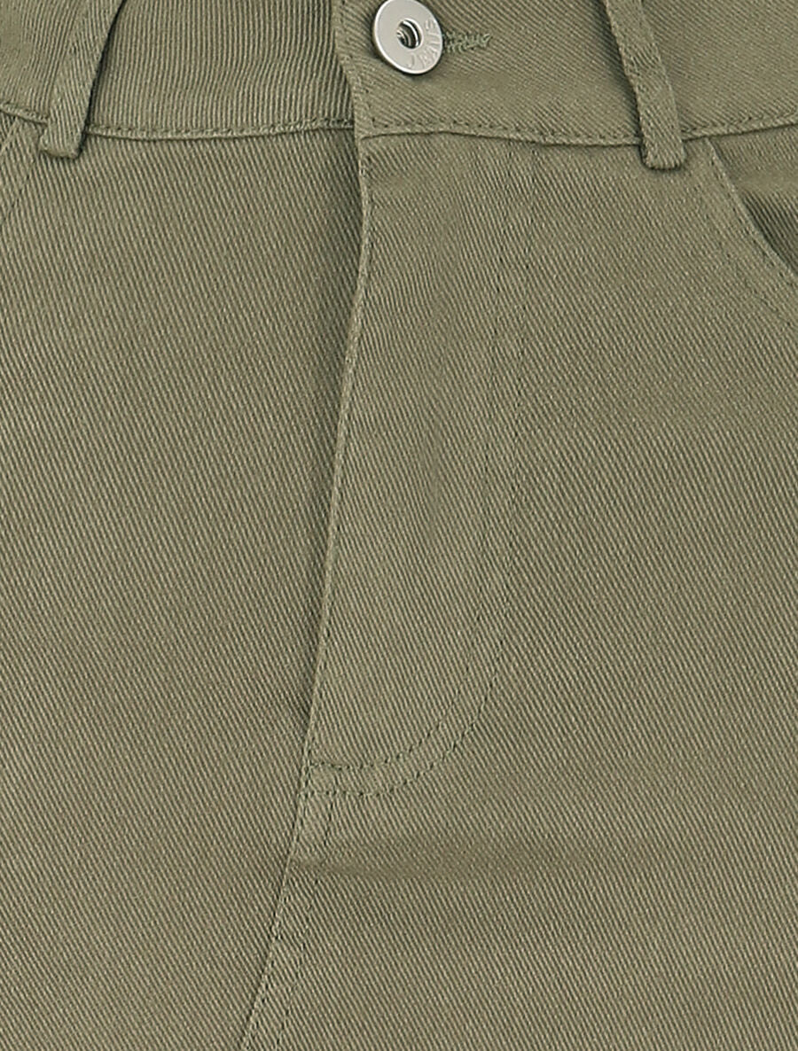 Jupe fourreau uni en jean - Vert - 3