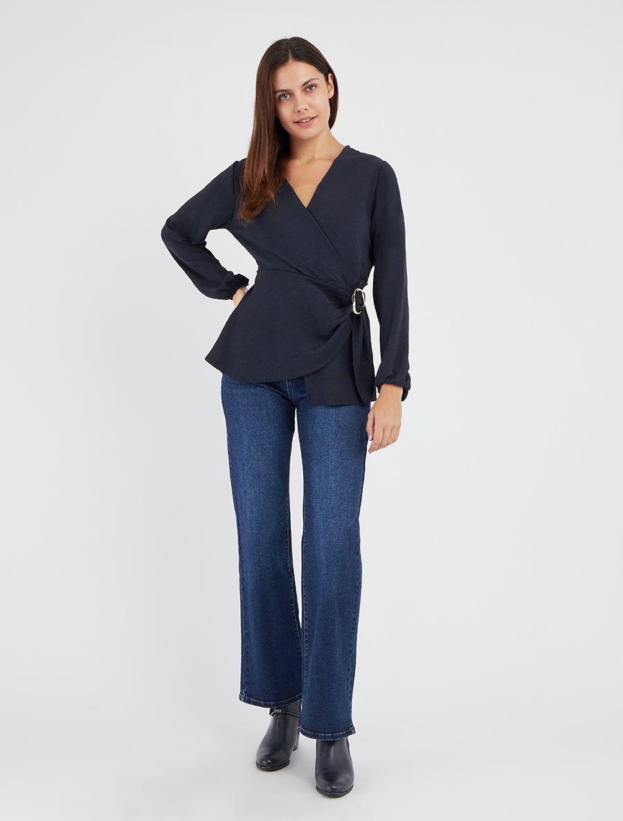 Jean délavé coupe droite - Bleu - 8