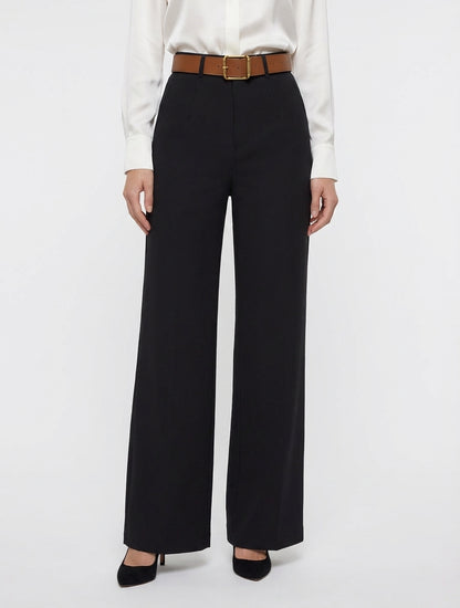 Pantalón de talle alto corte amplio - Negro