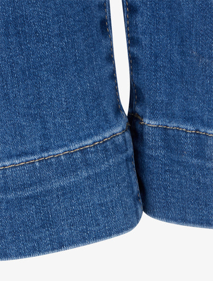 Jean à coutures apparentes coupe droite - Bleu - 3