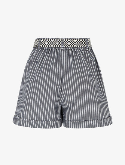 Short droit à rayures - Gris - 2