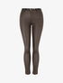 Pantalon effet enduit coupe skinny - Marron - 1