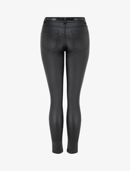 Pantalon effet enduit coupe skinny - Noir - 2