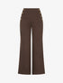 Pantalon à pont ample motif chevron - Marron - 1