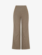 Pantalon à pont ample motif chevron - Taupe - 1