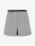 Short ample en flanelle motif chevron - Gris - 1