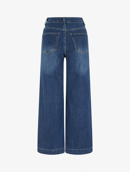 Jean à 4 poches coupe wide leg - Bleu denim - 2