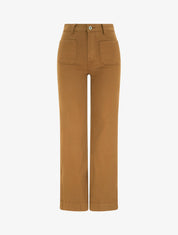 Jean uni à 4 poches coupe wide leg - Camel - 1
