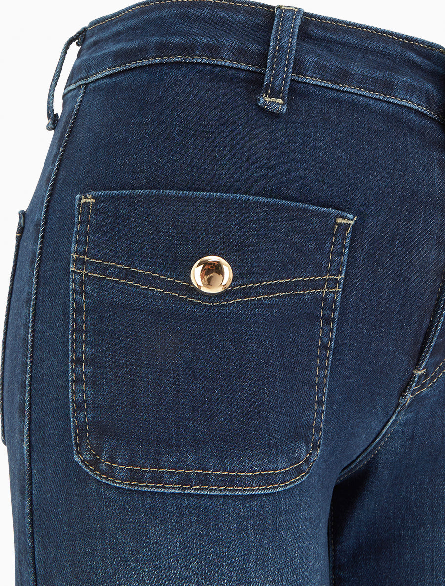 Jean délavé coupe wide leg - Bleu brut - 3