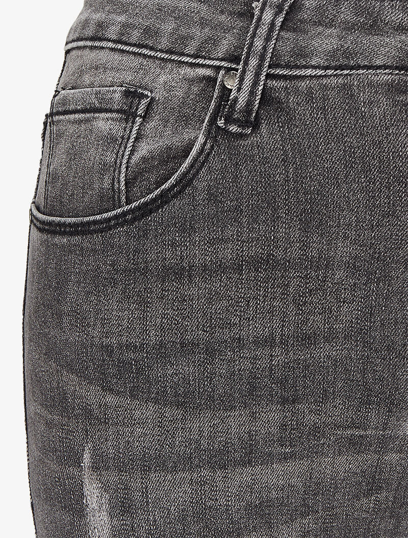 Jean skinny délavé et griffé - Gris - 3