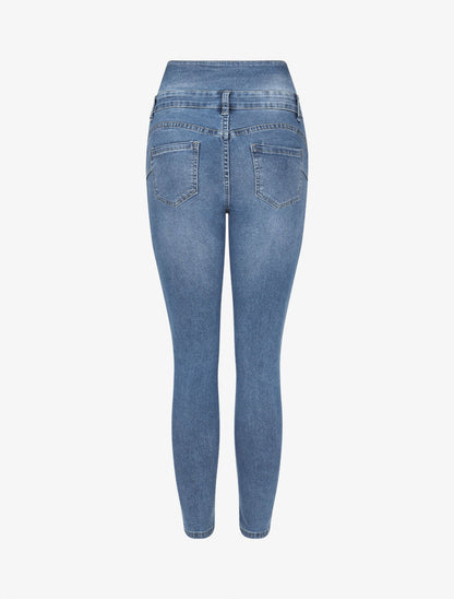 Jean taille empire coupe skinny - Bleu - 2