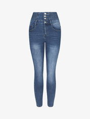 Jean à 4 boutons coupe skinny - Bleu - 4