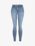 Jean skinny taille haute poches boutonnées - Bleu clair - 1