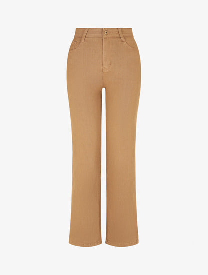 Jean push-up uni - Camel - 1