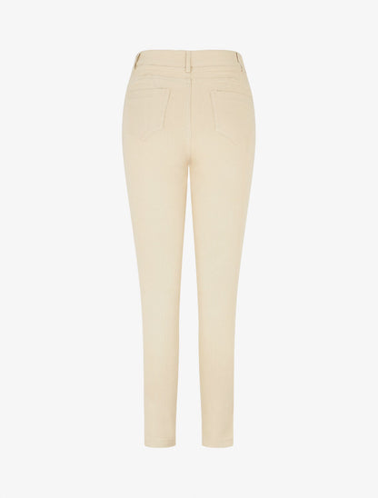 Jean taille haute coupe slim - Beige - 2