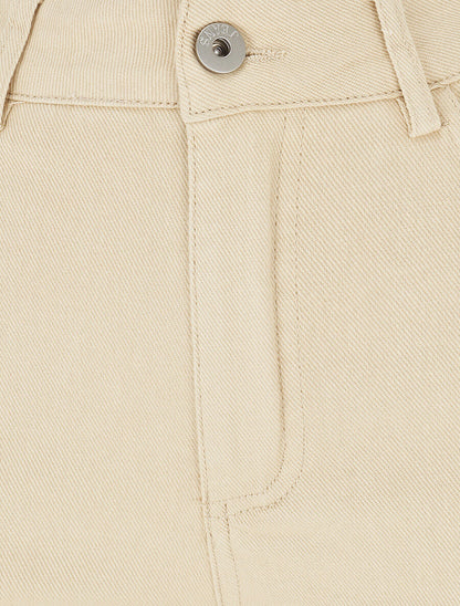 Jean taille haute coupe slim - Beige - 3