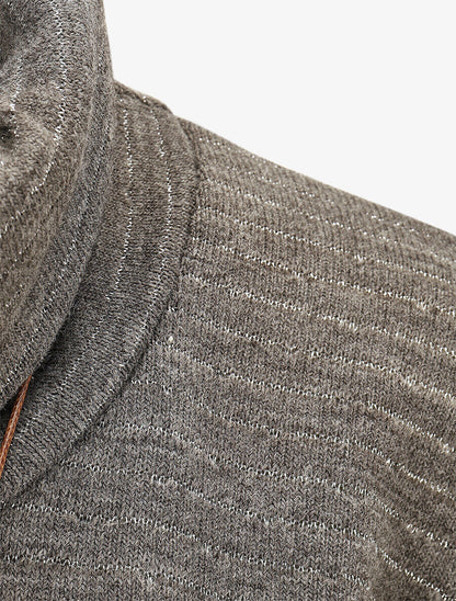 Pull fin à rayures irisées et côtés froncés - Gris - 3