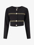 Veste courte à bandes stylisées dorées - Noir - 1