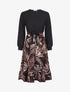 Robe patineuse à jupe imprimé tropical - Noir - 5