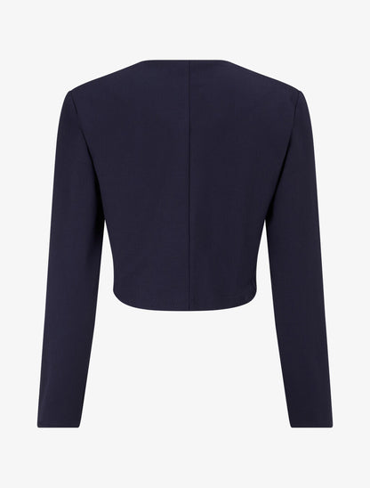Veste courte empiécement brodé - Marine - 2