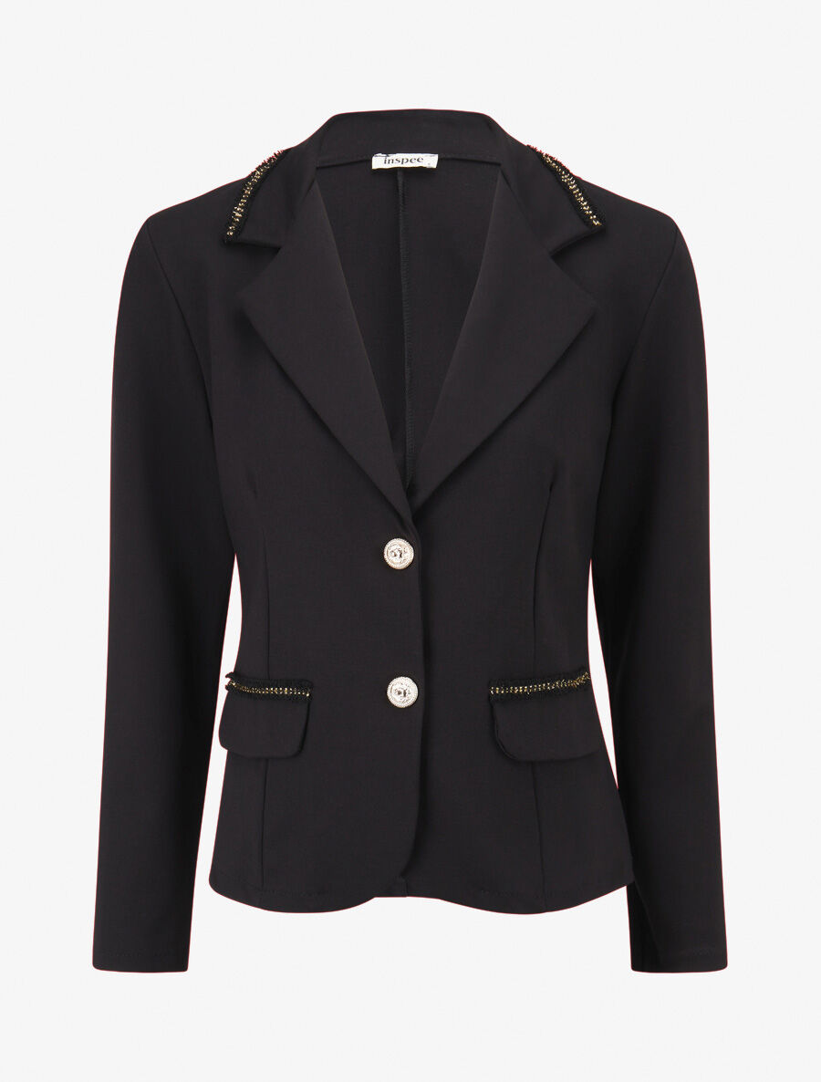 Veste à détails irisés - Noir - 1