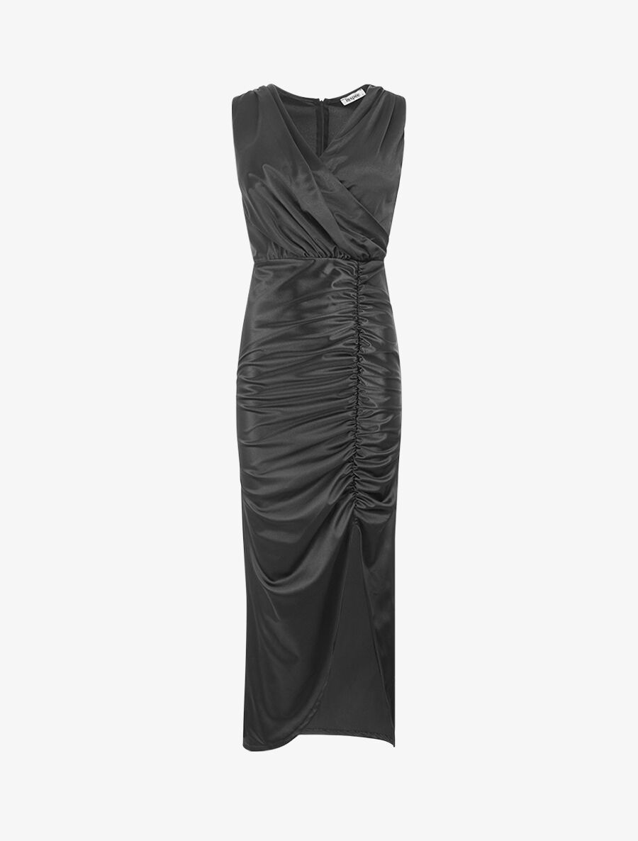 Robe de soirée coupe sirène drapée - Noir - 5