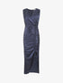 Robe de soirée coupe sirène drapée - Marine - 5