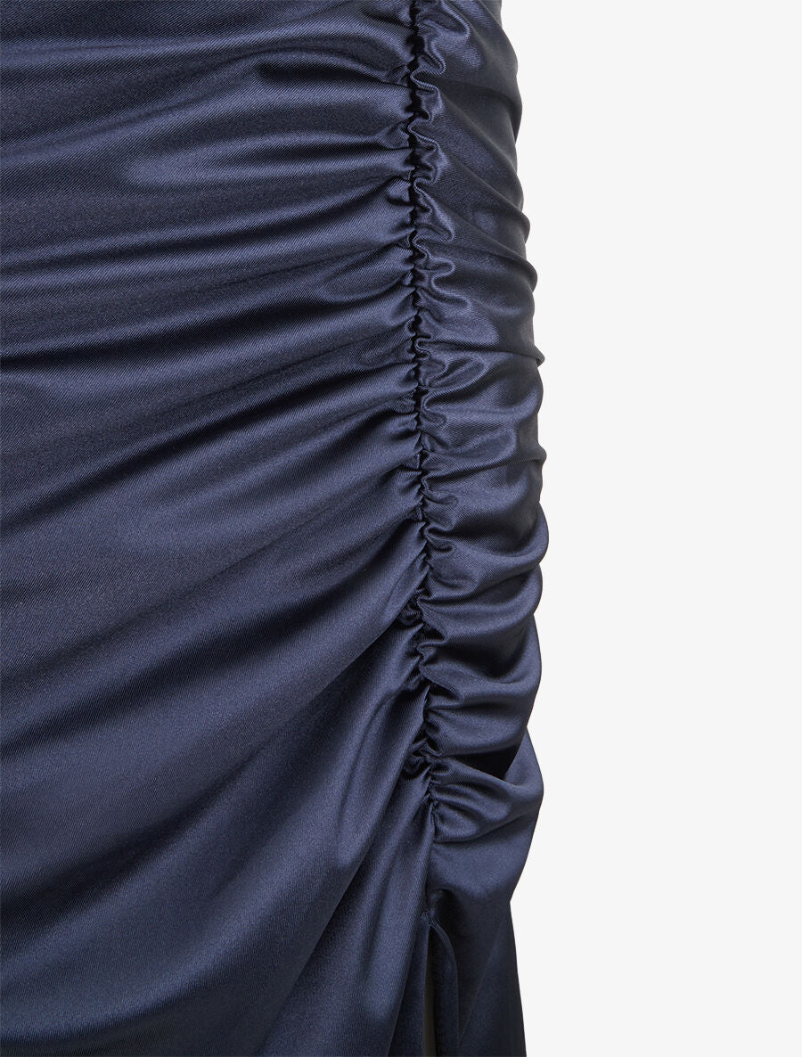 Robe de soirée coupe sirène drapée - Marine - 3