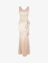 Robe de soirée à pans ondulé - Beige - 1