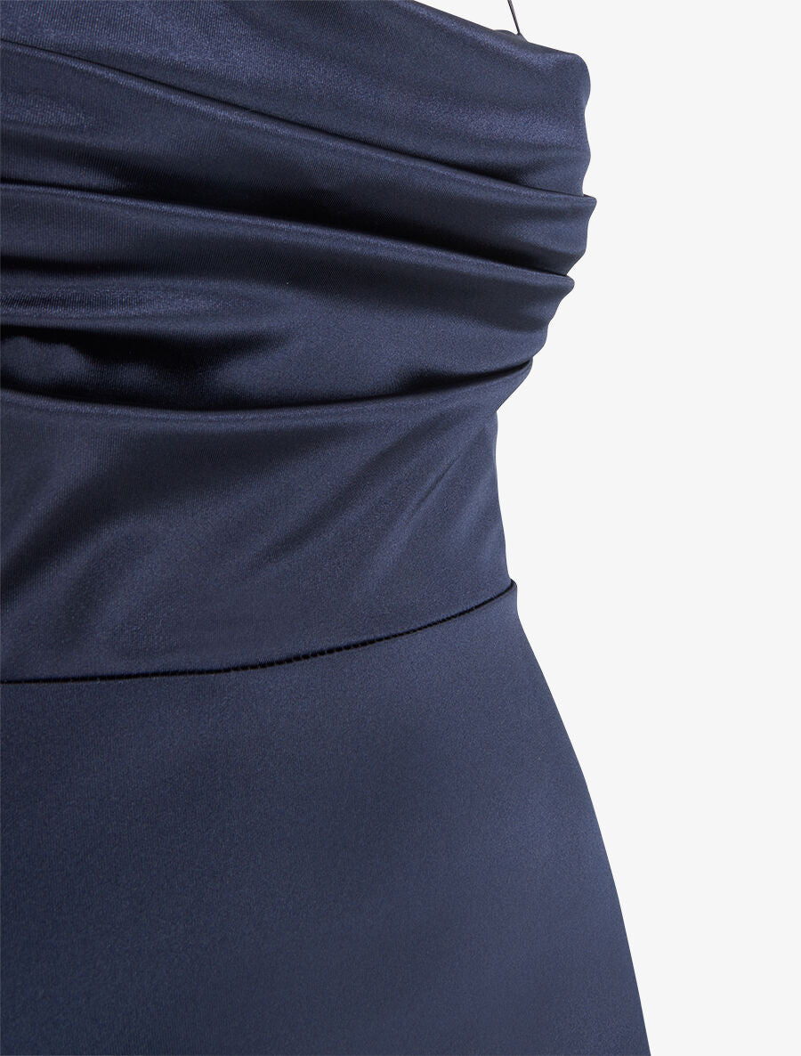 Robe de soirée longue évasée - Marine - 3