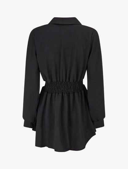 Chemise à taille élastiquée - Noir - 2